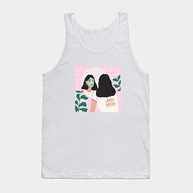 Antisocial Tank Top by Charly Clements